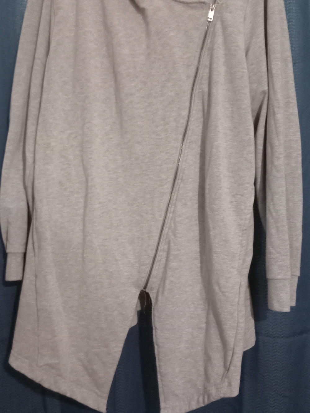 Women’s Light Gray Asymmetric Zip Hoodie